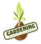 Gardening isolated icon plant or vegetable sprout in ground