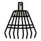 Gardening leaf rake icon, outline style