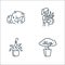 gardening line icons. linear set. quality vector line set such as bonsai, hanging pot, gardener