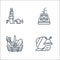 Gardening line icons. linear set. quality vector line set such as snail, fountain