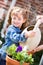 Gardening: Parent Helping Little Girl Water Plants