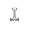 Gardening rake line icon