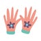 Gardening, rubber gloves with flowers isolated icon style