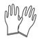 Gardening, rubber gloves protection equipment line icon style