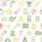 Gardening Seamless Pattern Background on a White. Vector