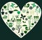 Gardening and spring symbols filled heart- Illustr