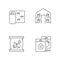 Gardening store categories linear icons set