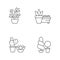 Gardening store categories linear icons set