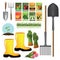 Gardening supplies collection