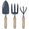 Gardening Tools: Cultivator, Trowel, Weed Fork