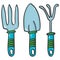 Gardening Tools: Cultivator, Trowel, Weed Fork