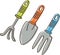 Gardening Tools: Cultivator, Trowel, Weed Fork