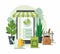 Gardening Tools and Plants. Online garden shop concept.