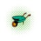 Gardening wheelbarrow comics icon