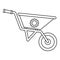 Gardening wheelbarrow icon, outline style