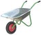 Gardening wheelbarrow on one wheel. The empty truck