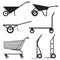 Gardening wheelbarrow, trolley, supermarket shopping cart - bla