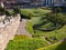 Gardens at Church of Santo Domingo and Coricancha Temple in peruvian Cusco