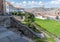 The gardens and colonial staircase at Qoricancha and Santo Domingo in Cusco, Peru.