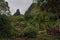 Gardens and Iao Needle at Iao Valley in Maui