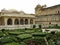 Gardens in an inner courtyard of the Amber fort in Jaipur, India