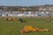 Of gardens next to the River Medway at Rochester on March 24, 2019. Unidentified people