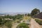 The Gardens of Paradise near Alhambra, Granada, Spain. Beautiful harmonious environment where history and the moment of today go h