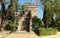 Gardens in Reales Alcazares in Seville - residence developed from a former Moorish Palace in Andalusia.