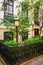 Gardens and townhouses along 23rd Street in Chelsea, Manhattan,