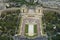 Gardens of the Trocadero, view from top of Eiffel tower, Paris