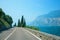 Gardesana road along the west lakeside of garda lake, italy