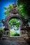 Gardian statue gate at entrance Bali temple