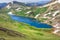 Gardner Lake of Beartooth Pass. Peaks of Beartooth Mountains, Shoshone National Forest, Wyoming, USA.