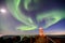 Gardur Lighthouse, aurora borealis, moon, Iceland