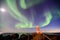 Gardur Lighthouse, aurora borealis, moon, Iceland