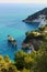 Gargano coast:Baia dei Mergoli (Baia delle Zagare).Panoramic view of the cliffs. (Apulia).Italy