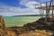 Gargano coast:bay of Vieste.Apulia, ITALY. View from a trebuchet abandoned