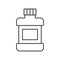Gargle mouthwash bottle, simple outline icon dental care set