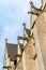 Gargoyle statues on the walls of the chapel inside the grounds of the Castle of Angers, in Angers, Loyre Valley, France