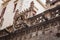 Gargoyles of the Carrer del Bisbe Bridge in Barcelona