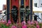 Gargoyles at historic fountain at market place in Ulm, Germany