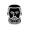 garibaldi beard hair style glyph icon vector illustration