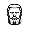 garibaldi beard hair style line icon vector illustration