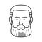 garibaldi beard hair style line icon vector illustration