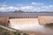 Gariep Dam with floodgates overflowing