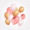 Garland of brightly colored balloons, festive balloons. Realistic vector