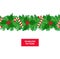 Garland of christmas tree with holly and sweets isolated on white background. seamless pattern