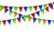 Garland with colorful pennants. Design celebration, Flag background