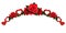 Garland with glitter hearts and red rose flowers