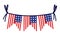 Garland for July 4th Independence Day of America. USA flag with stars and stripes. National holiday decoration hanging